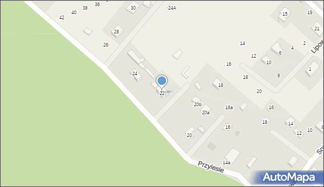 Gołubie, Przylesie, 22, mapa Gołubie