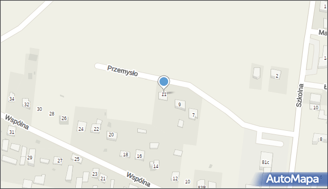 Górno, Przemysłowa, 11, mapa Górno