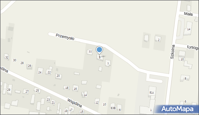 Górno, Przemysłowa, 9, mapa Górno