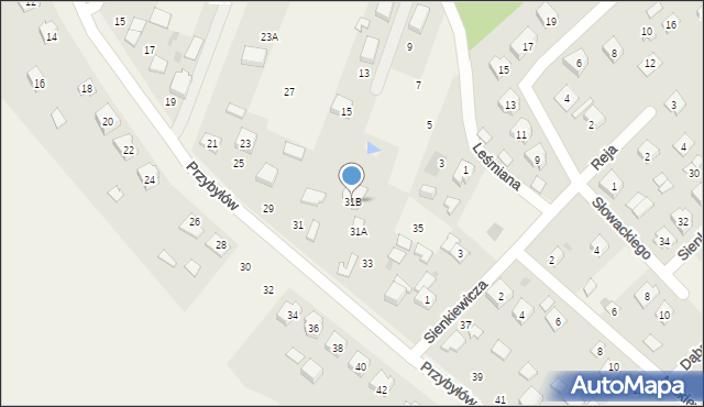 Gorzyce, Przybyłów, 31B, mapa Gorzyce
