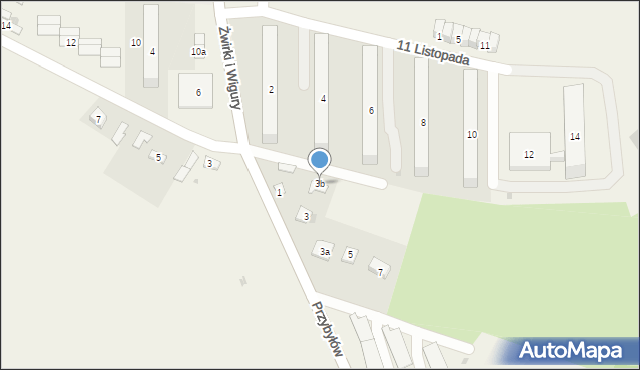 Gorzyce, Przybyłów, 3b, mapa Gorzyce