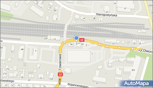 Gostyń, Przy Dworcu, 3, mapa Gostyń