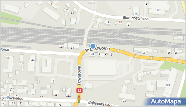 Gostyń, Przy Dworcu, 3a, mapa Gostyń