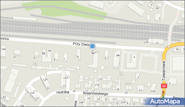 Gostyń, Przy Dworcu, 5A, mapa Gostyń