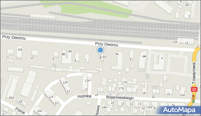 Gostyń, Przy Dworcu, 6, mapa Gostyń