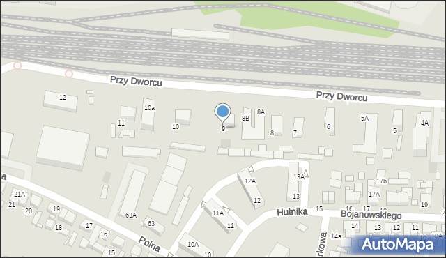 Gostyń, Przy Dworcu, 9, mapa Gostyń