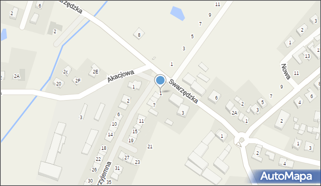 Gowarzewo, Przyjemna, 1, mapa Gowarzewo