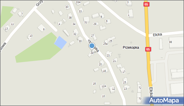 Grajewo, Przekopka, 24, mapa Grajewo