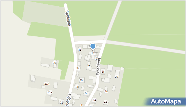 Granowiec, Przeciwna, 11, mapa Granowiec