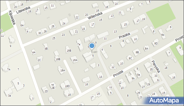 Grodzisk Mazowiecki, Praska, 5a, mapa Grodzisk Mazowiecki