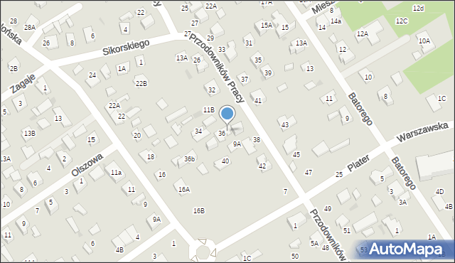 Grodzisk Mazowiecki, Przodowników Pracy, 11, mapa Grodzisk Mazowiecki