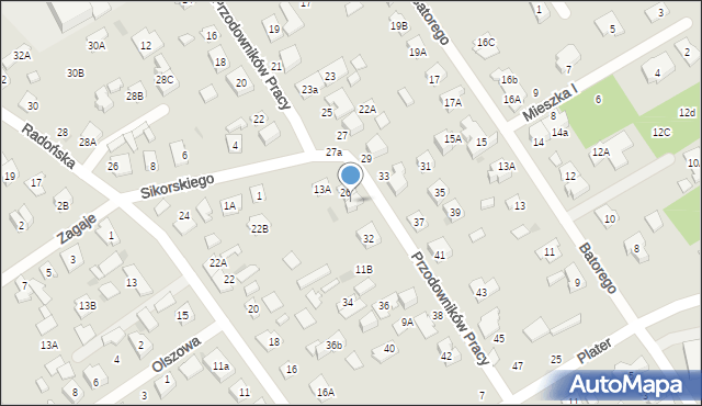 Grodzisk Mazowiecki, Przodowników Pracy, 13, mapa Grodzisk Mazowiecki