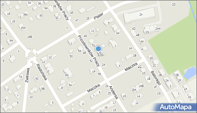 Grodzisk Mazowiecki, Przodowników Pracy, 2, mapa Grodzisk Mazowiecki