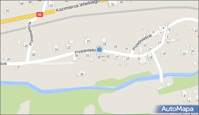 Grybów, Przedmieście, 31, mapa Grybów