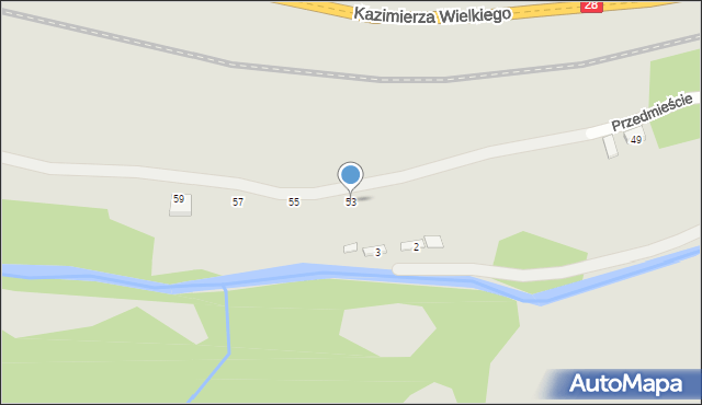 Grybów, Przedmieście, 53, mapa Grybów