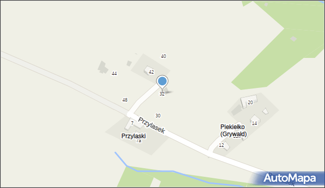 Grywałd, Przylasek, 32, mapa Grywałd