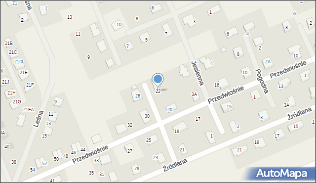 Grzędzice, Przedwiośnie, 22, mapa Grzędzice