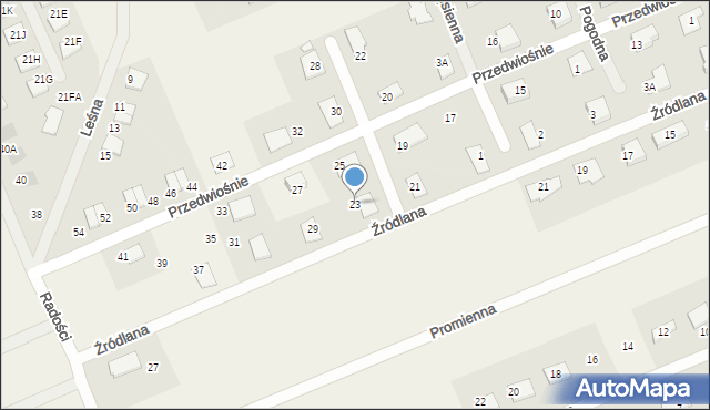 Grzędzice, Przedwiośnie, 23, mapa Grzędzice