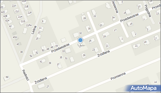 Grzędzice, Przedwiośnie, 27, mapa Grzędzice