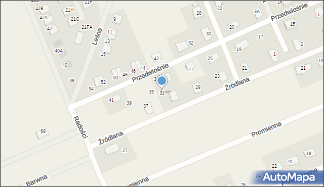 Grzędzice, Przedwiośnie, 31, mapa Grzędzice