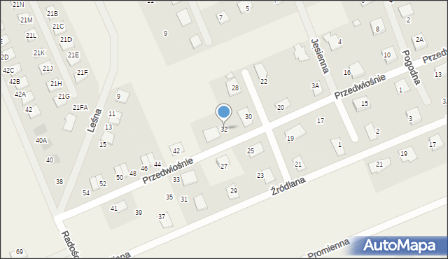 Grzędzice, Przedwiośnie, 32, mapa Grzędzice