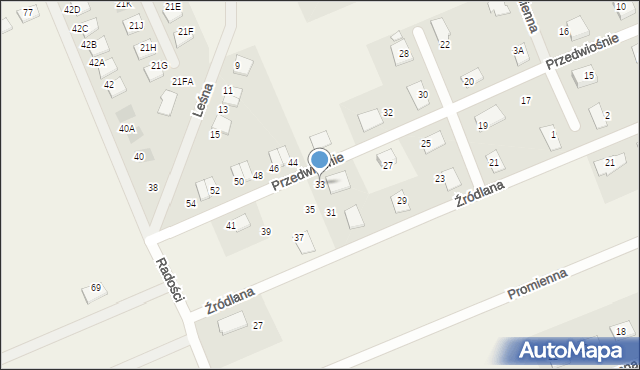 Grzędzice, Przedwiośnie, 33, mapa Grzędzice