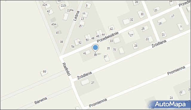 Grzędzice, Przedwiośnie, 39, mapa Grzędzice