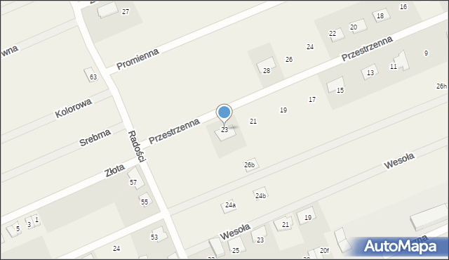 Grzędzice, Przestrzenna, 23, mapa Grzędzice