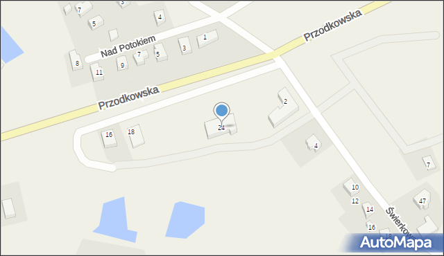 Grzybno, Przodkowska, 24, mapa Grzybno