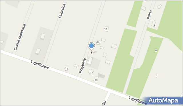 Gulczewo, Przytulna, 6, mapa Gulczewo