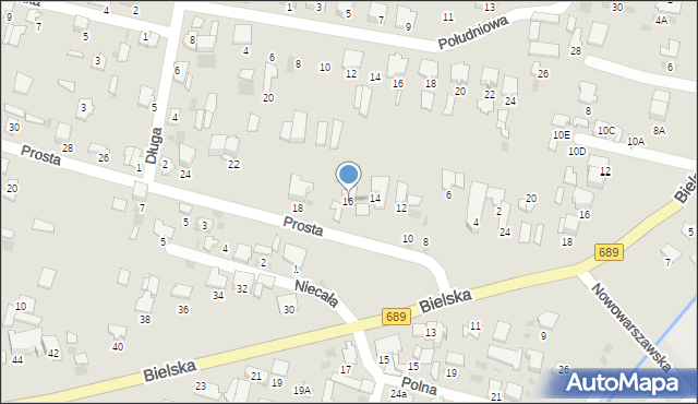 Hajnówka, Prosta, 16, mapa Hajnówka