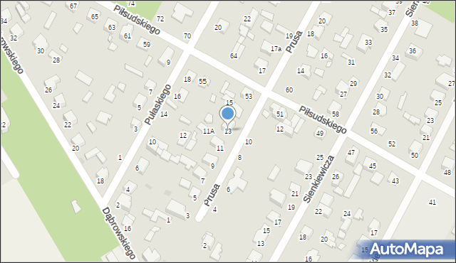 Halinów, Prusa, 13, mapa Halinów