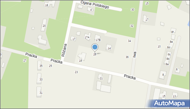 Henryków-Urocze, Pracka, 16, mapa Henryków-Urocze