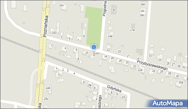 Inowrocław, Przybyszewskiego Stanisława, 12, mapa Inowrocławia