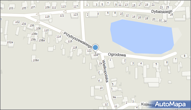 Inowrocław, Przybyszewskiego Stanisława, 124, mapa Inowrocławia