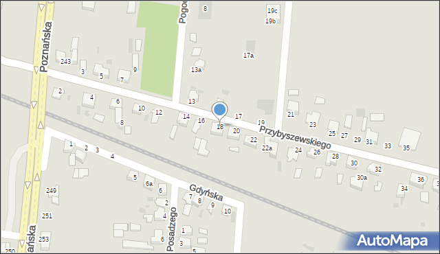 Inowrocław, Przybyszewskiego Stanisława, 18, mapa Inowrocławia