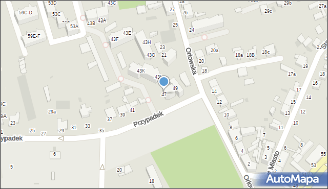 Inowrocław, Przypadek, 47, mapa Inowrocławia