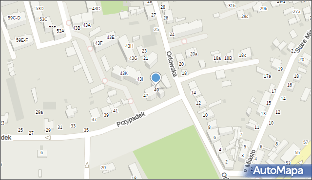 Inowrocław, Przypadek, 49, mapa Inowrocławia