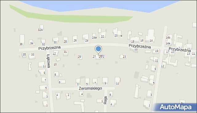 Ińsko, Przybrzeżna, 25/2, mapa Ińsko