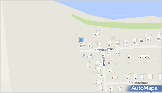 Ińsko, Przybrzeżna, 36, mapa Ińsko