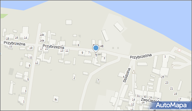 Ińsko, Przybrzeżna, 5, mapa Ińsko