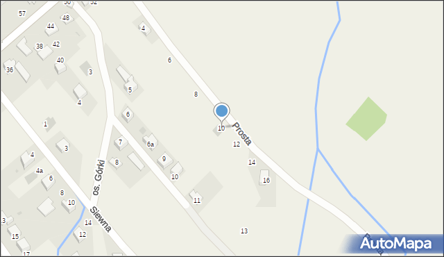 Inwałd, Prosta, 10, mapa Inwałd