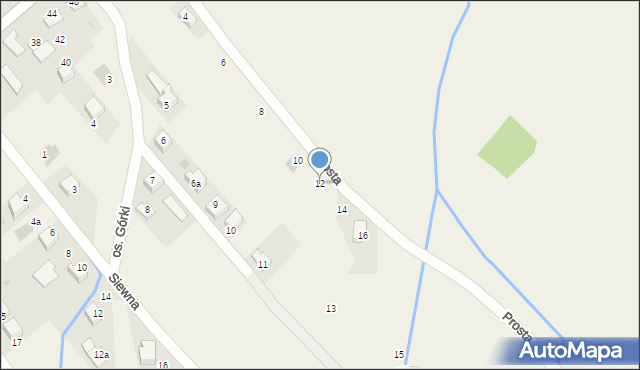 Inwałd, Prosta, 12, mapa Inwałd