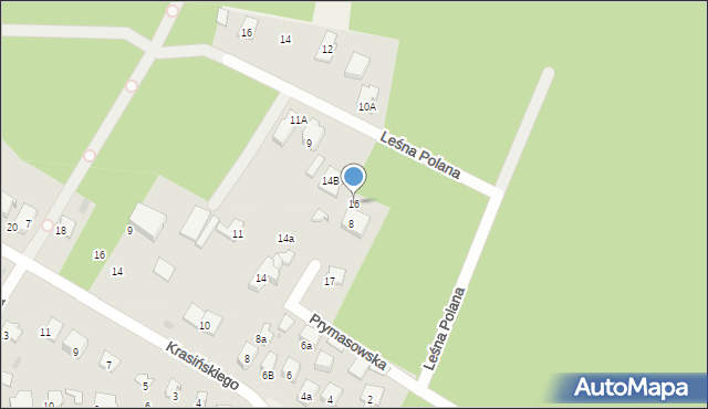 Izabelin C, Prymasowska, 16, mapa Izabelin C