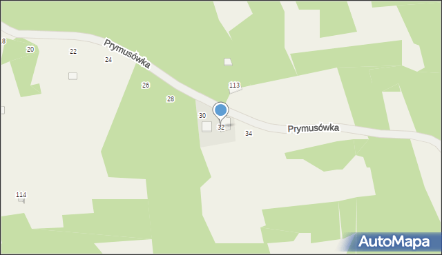 Izdebnik, Prymusówka, 32, mapa Izdebnik