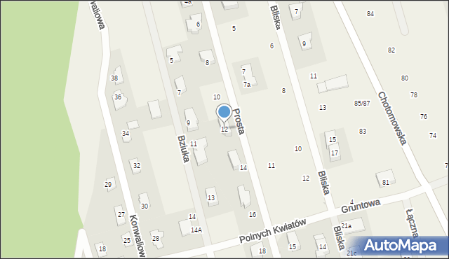 Jabłonna, Prosta, 12, mapa Jabłonna