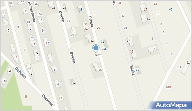 Jabłonna, Prosta, 34, mapa Jabłonna