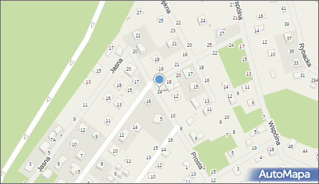 Jackowo, Prosta, 14, mapa Jackowo