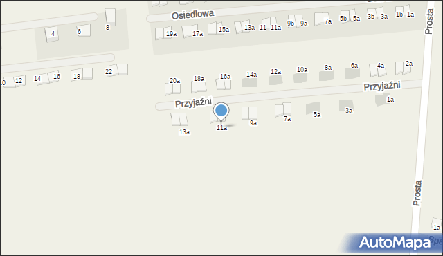 Janczewo, Przyjaźni, 11a, mapa Janczewo