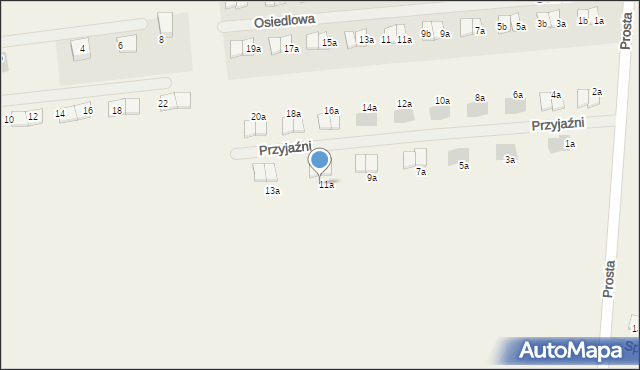 Janczewo, Przyjaźni, 11b, mapa Janczewo